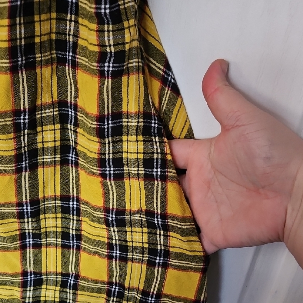 Hot Topic Yellow and Black Plaid Mini Dress - Picture 3 of 6